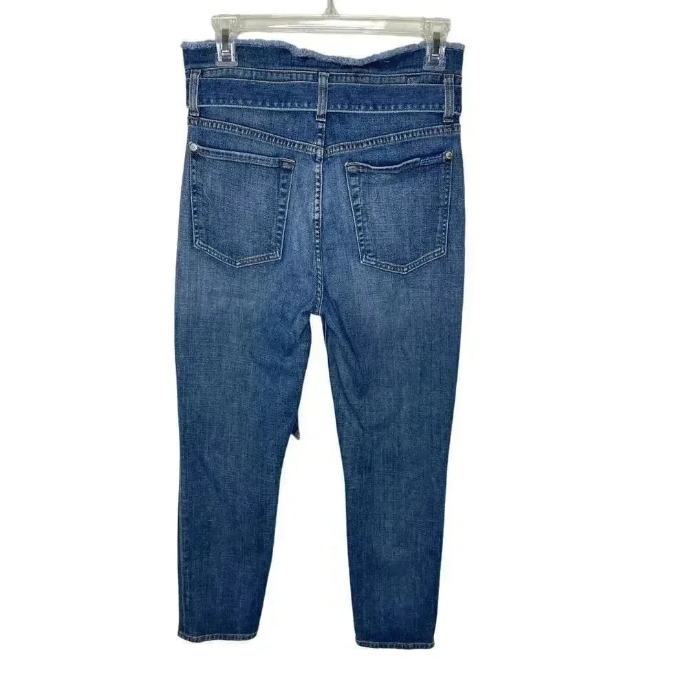 7 For All Mankind Paperbag High Rise Tie Belt Jeans size 27 - Picture 4 of 10